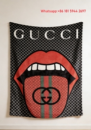 Gucci Lips Monogram Throw Blanket Iconic Gucci Lips Wall Tapestry IMG_2873